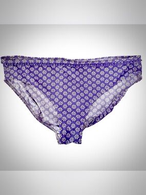 BODEN Bikini Bottoms 16 18 UK 20 Plus Size Purple Floral Ruffle Swim Knit NEW
